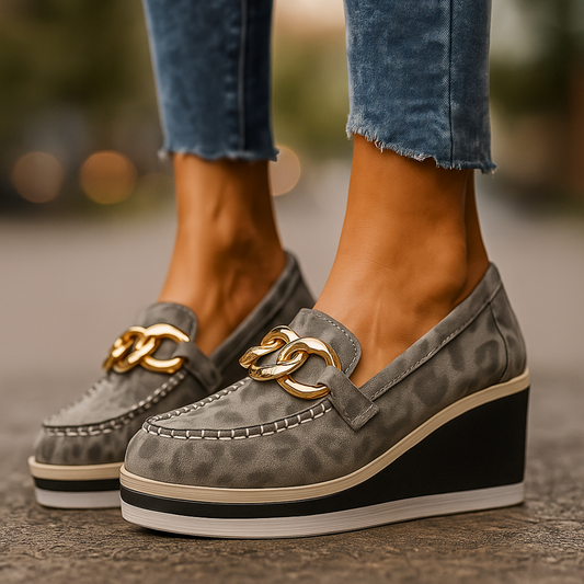 Women's Tonal Leopard Eco Leather Loafers Corvine