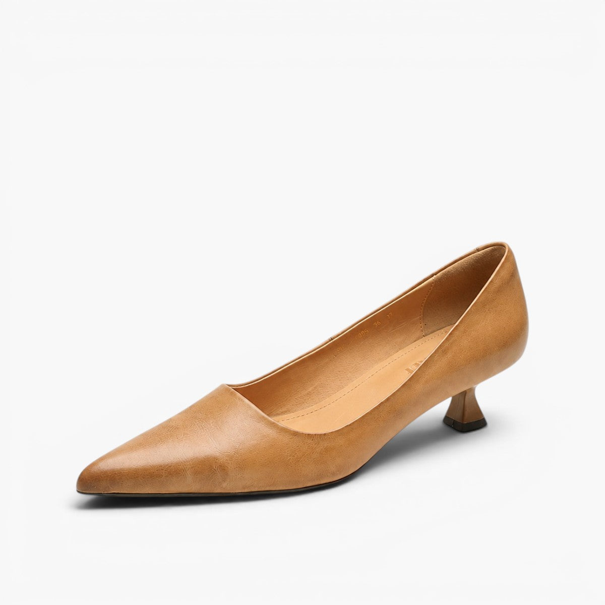 Women's Top-Grain Leather Low Kitten Heels Corvine