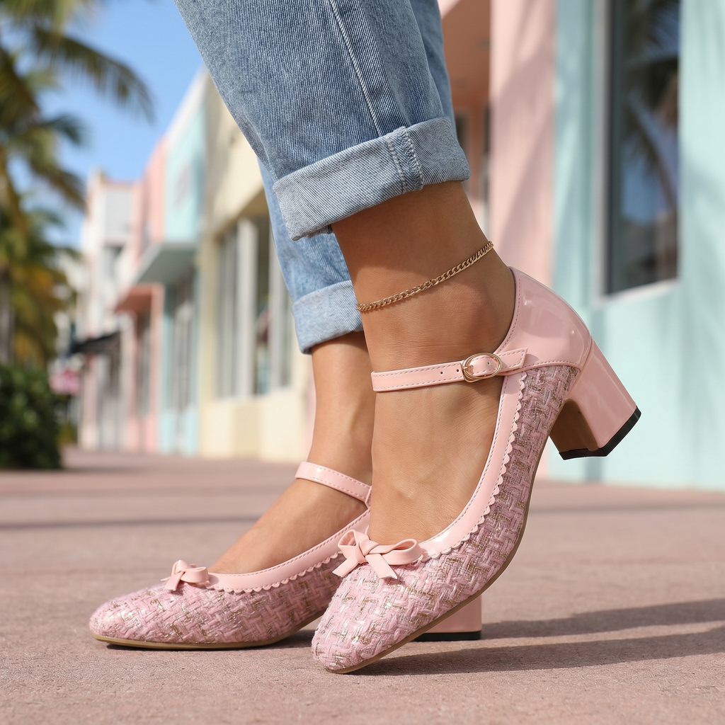 Women's Tweed Mary Jane Heels Corvine