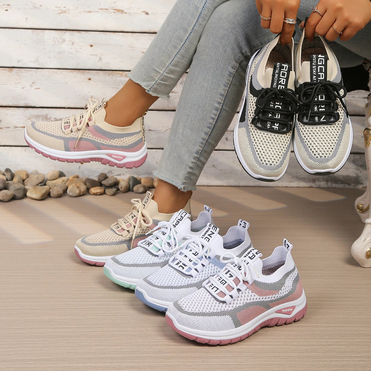 Women's Two-Colour Casual Trainers Corvine