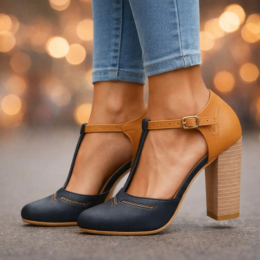 Women's Two-Tone Block Heels Corvine