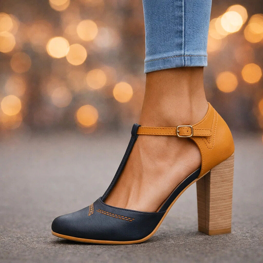 Women's Two-Tone Block Heels Corvine