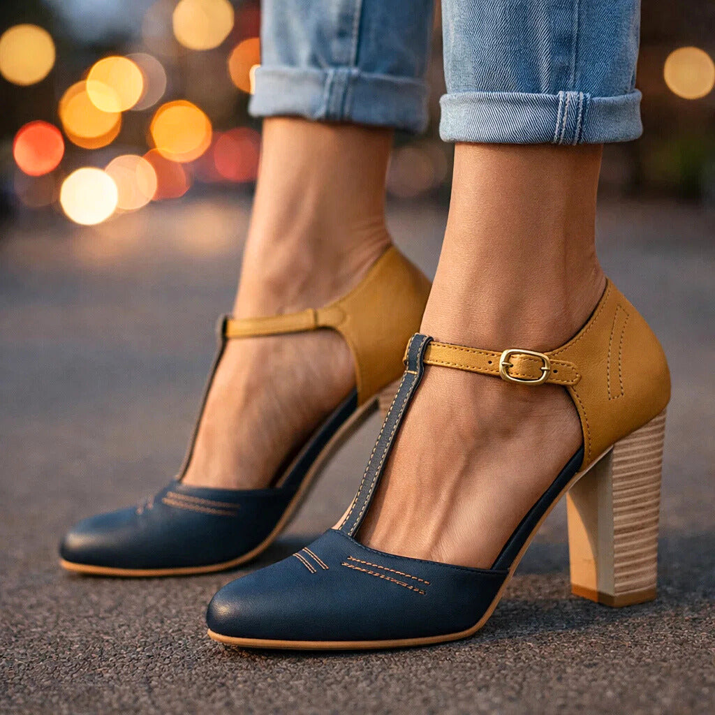 Women's Two-Tone Block Heels Corvine