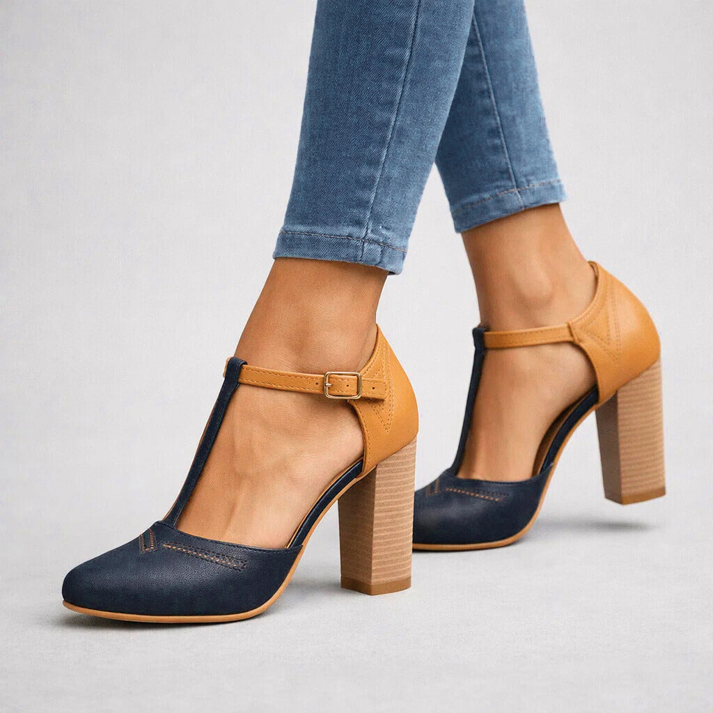 Women's Two-Tone Block Heels Corvine