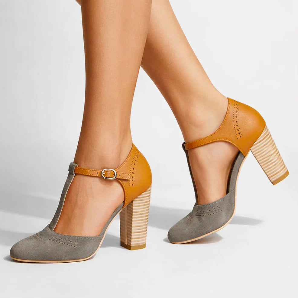 Women's Two-Tone Block Heels Corvine