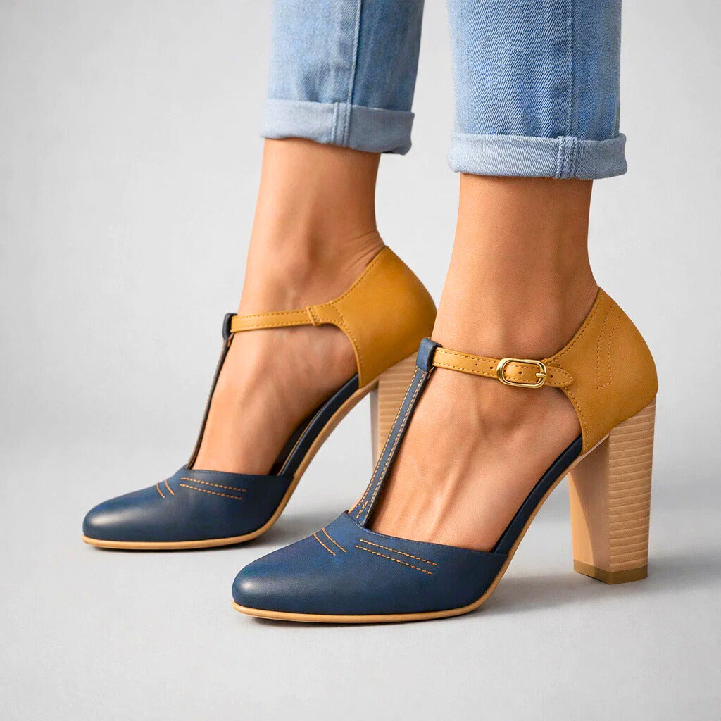 Women's Two-Tone Block Heels Corvine