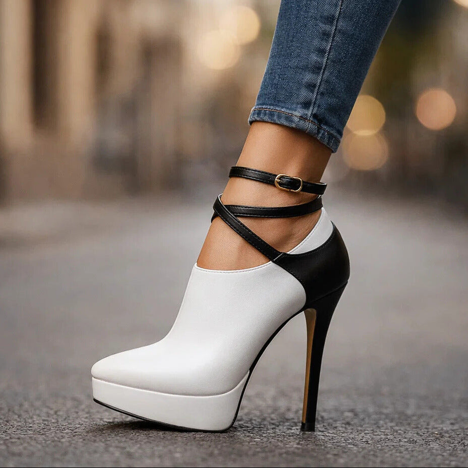 Women's Two-Tone Leather Heels Corvine