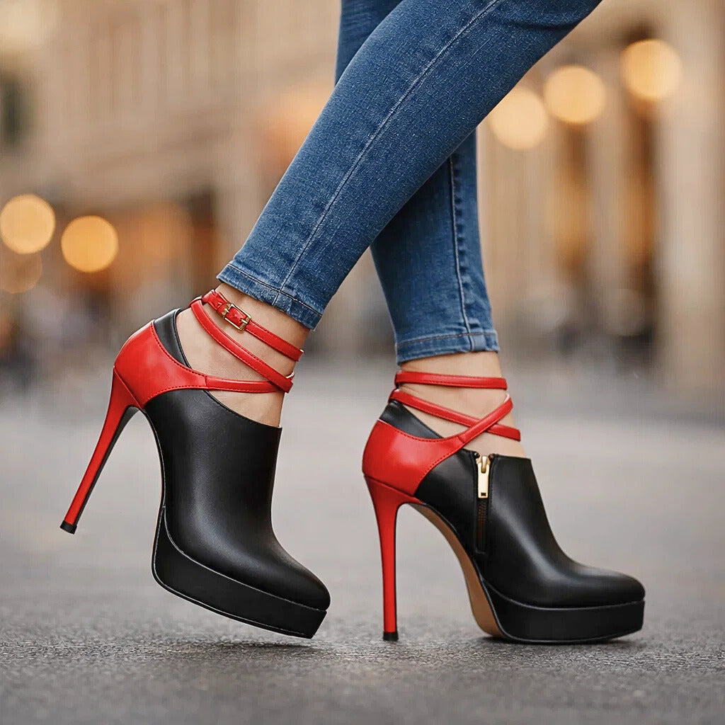 Women's Two-Tone Leather Heels Corvine