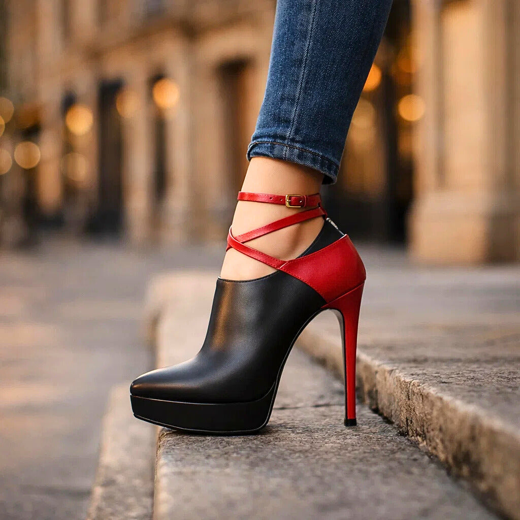 Women's Two-Tone Leather Heels Corvine