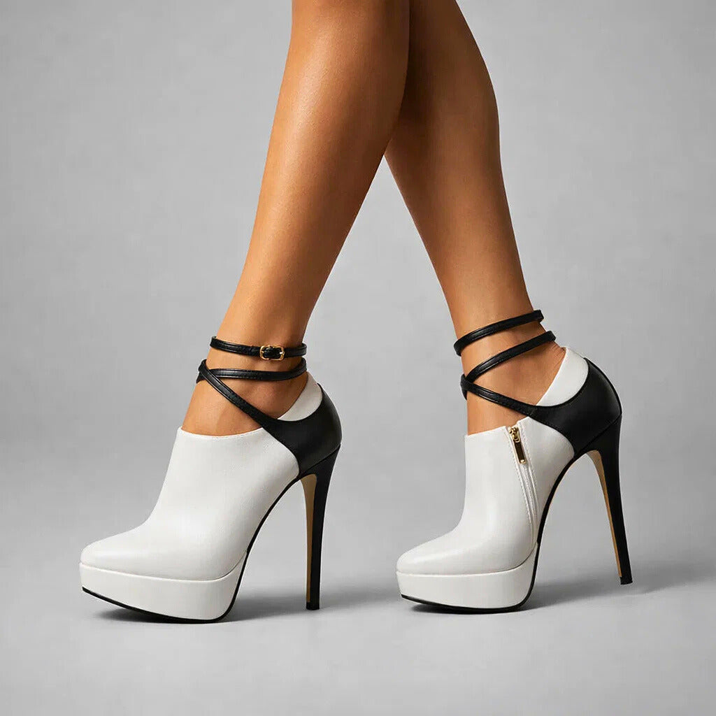 Women's Two-Tone Leather Heels Corvine