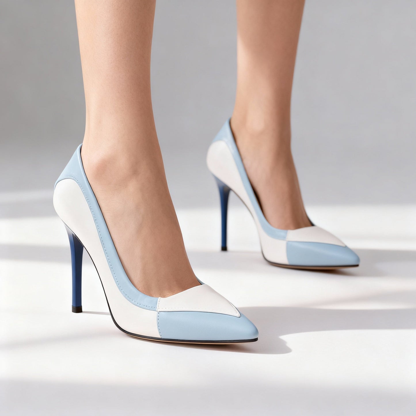 Women's Two-Tone Leather Stiletto Heels Corvine