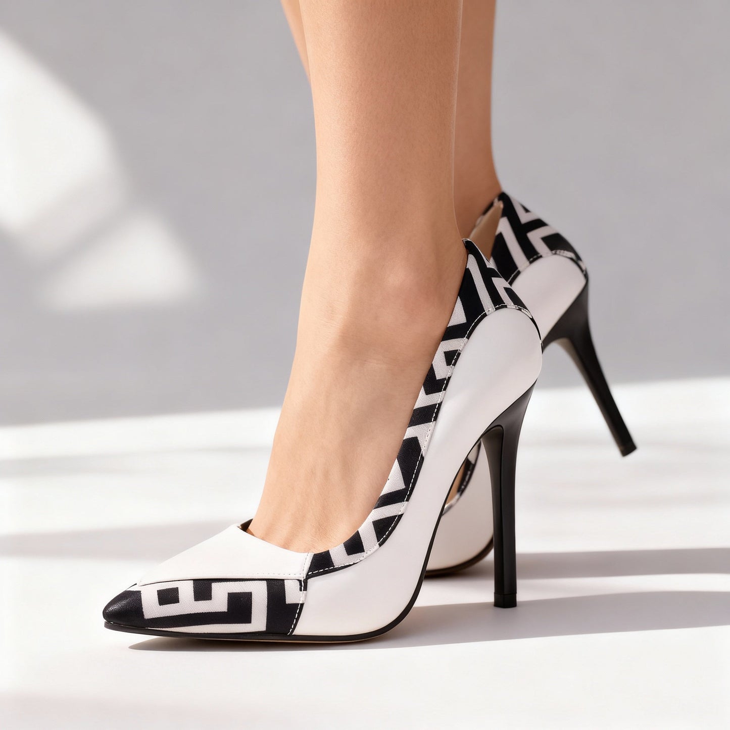 Women's Two-Tone Leather Stiletto Heels Corvine