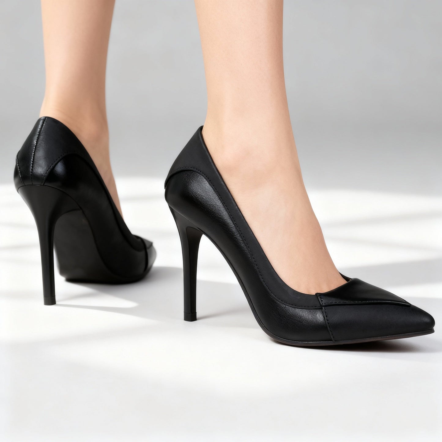 Women's Two-Tone Leather Stiletto Heels Corvine