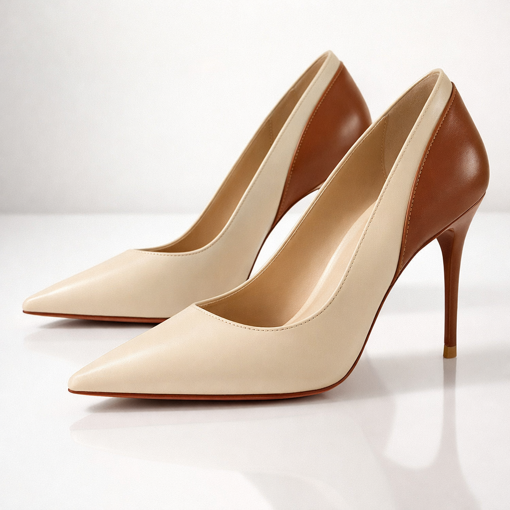 Women's Two-Tone Pointed Toe Stiletto Heels Corvine
