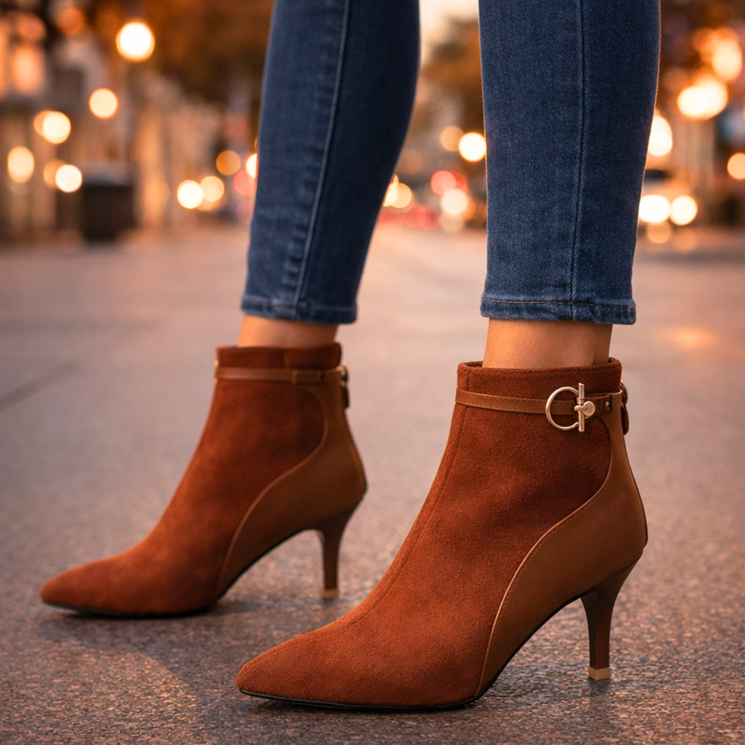Women's Two-Tone Suede Ankle Boots Corvine