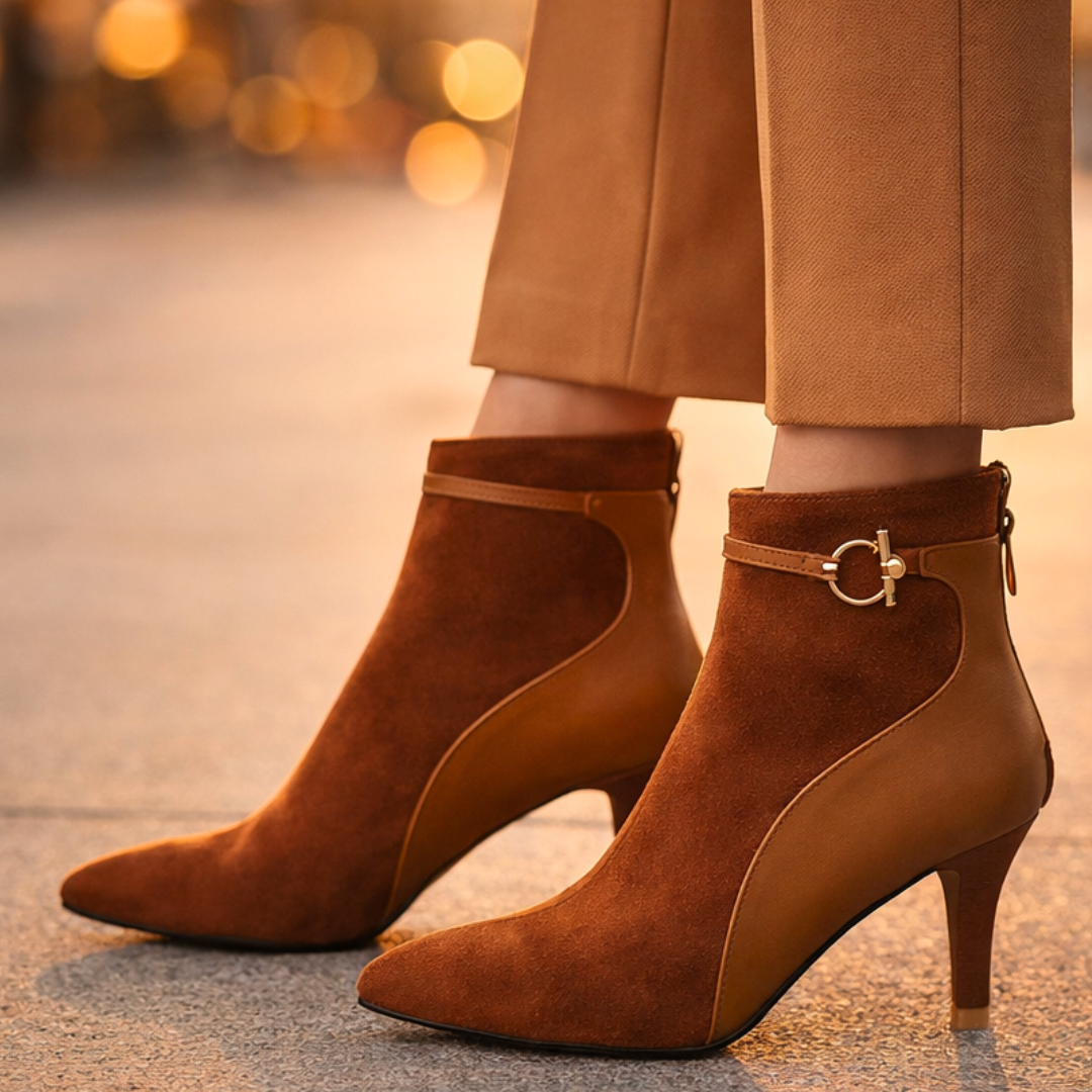 Women's Two-Tone Suede Ankle Boots Corvine