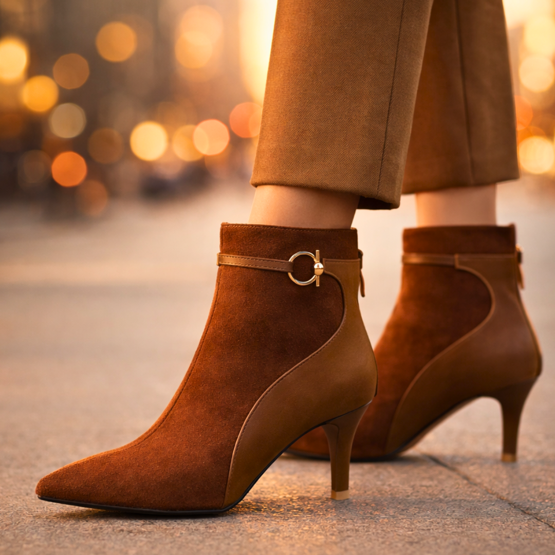 Women's Two-Tone Suede Ankle Boots Corvine