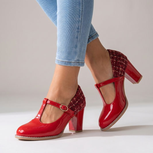 Women's Two-Toned Tweed Mary Jane Pumps Corvine