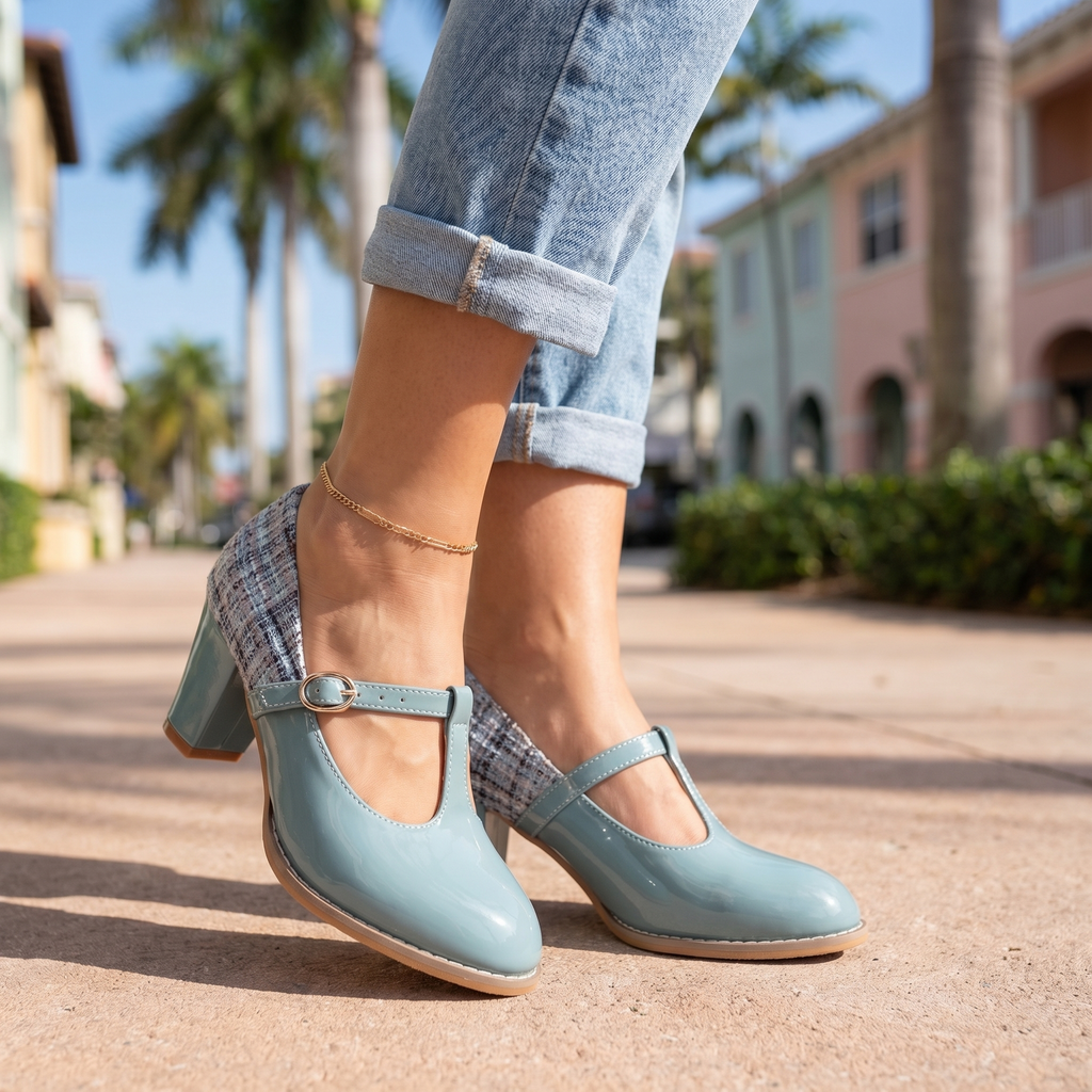 Women's Two-Toned Tweed Mary Jane Pumps Corvine