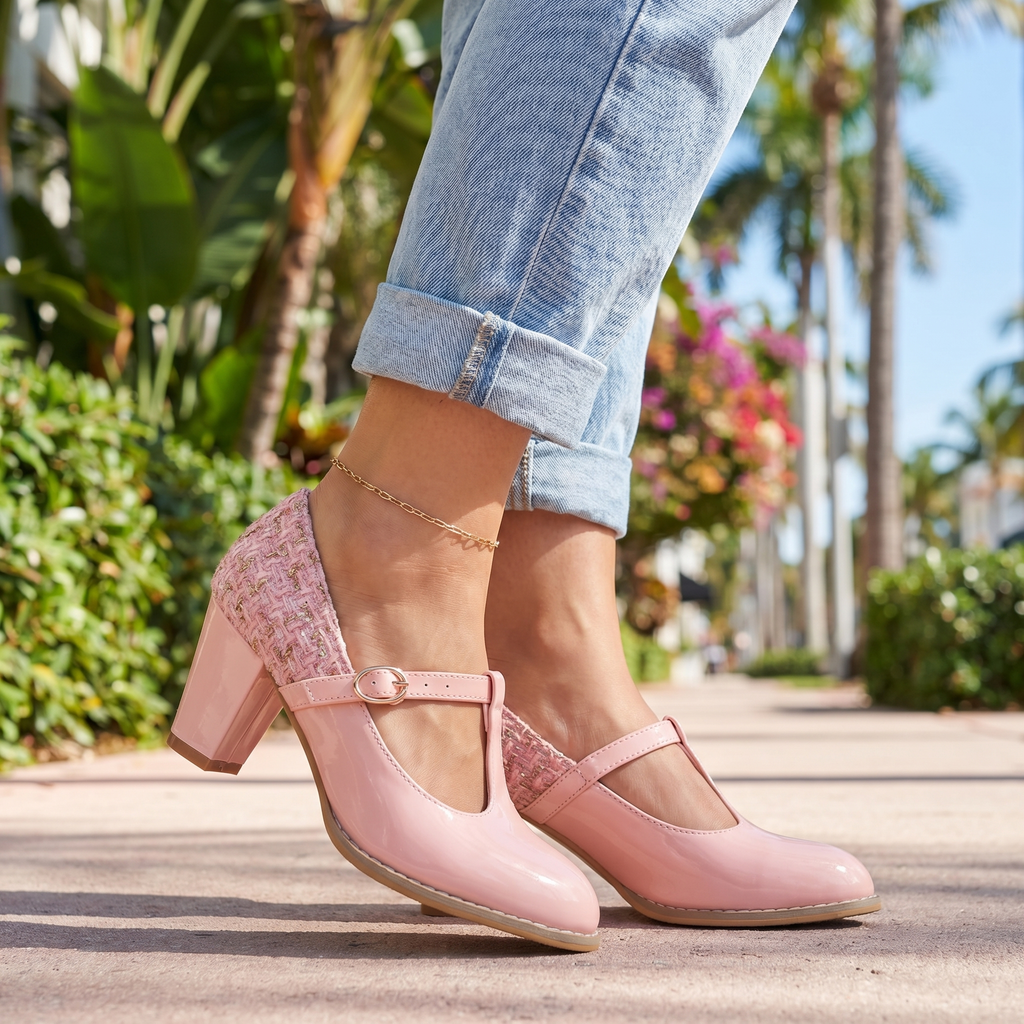 Women's Two-Toned Tweed Mary Jane Pumps Corvine