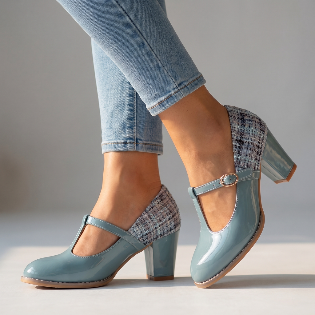 Women's Two-Toned Tweed Mary Jane Pumps Corvine