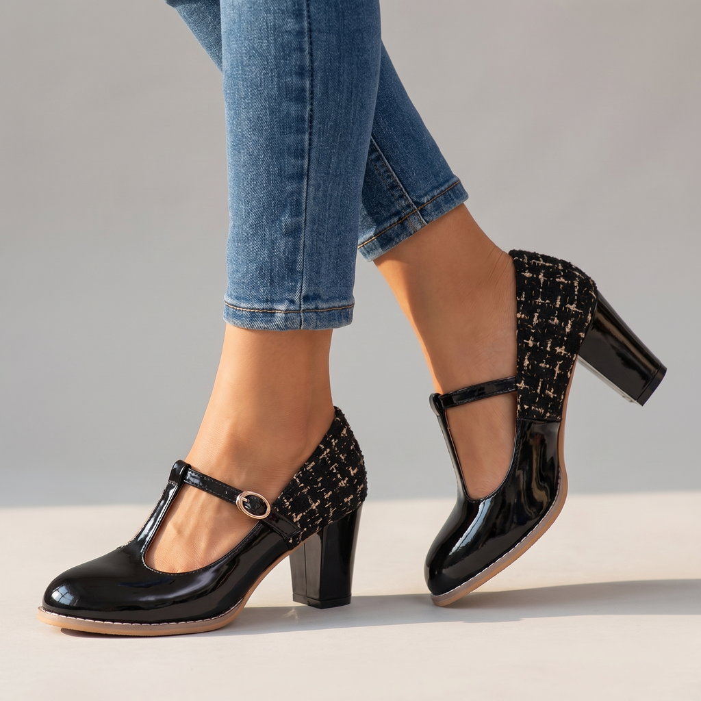 Women's Two-Toned Tweed Mary Jane Pumps Corvine