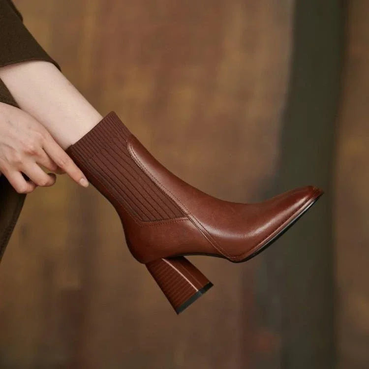Women's Vegan Leather Black Ankle Boots Corvine