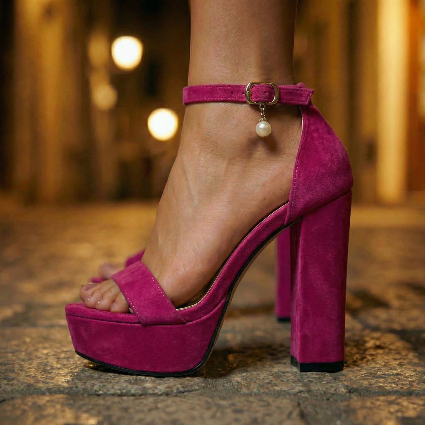 Women's Vegan Leather Block Heel Sandals Corvine