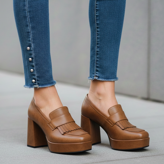Women's Vegan Leather Chunky Loafers Corvine