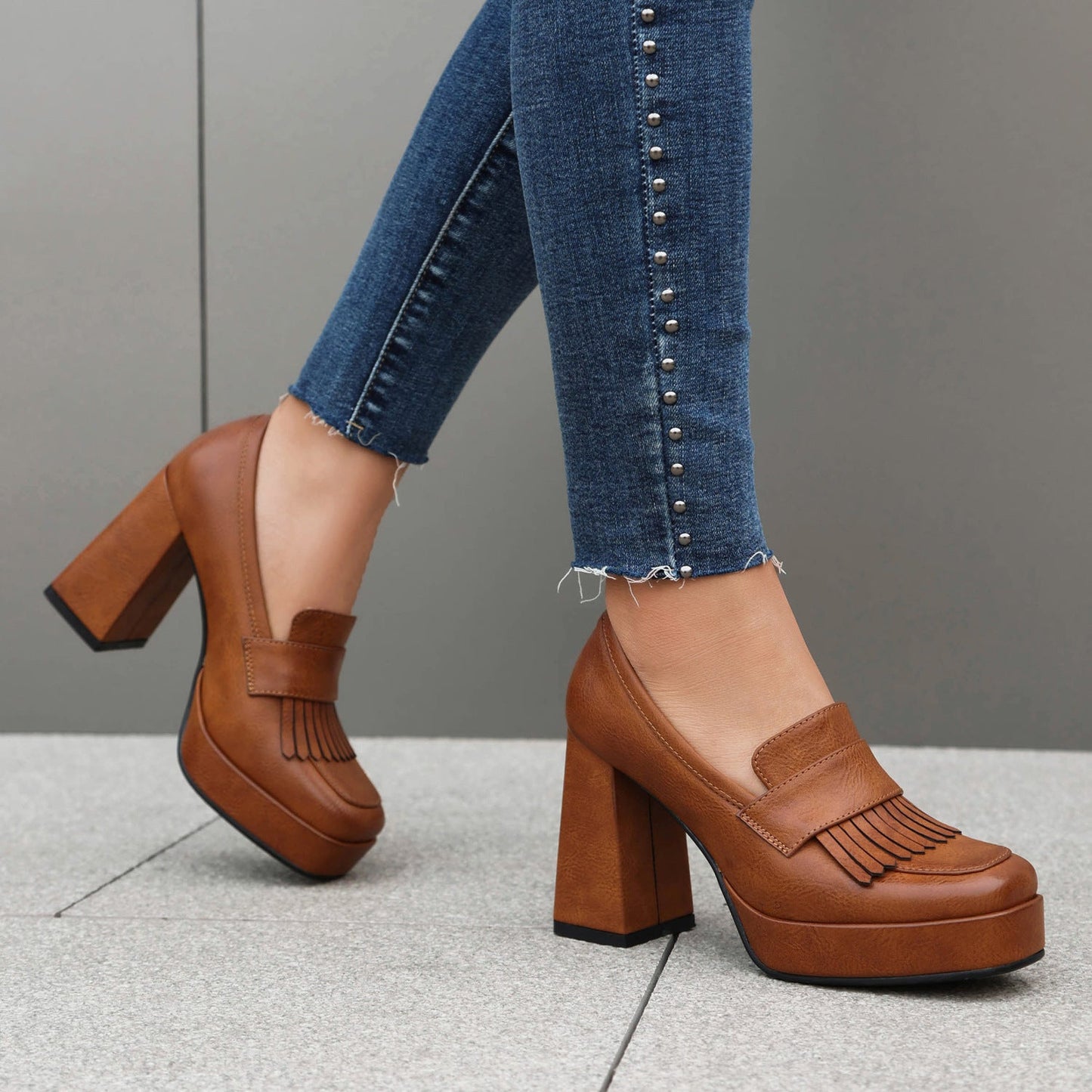 Women's Vegan Leather Chunky Loafers Corvine