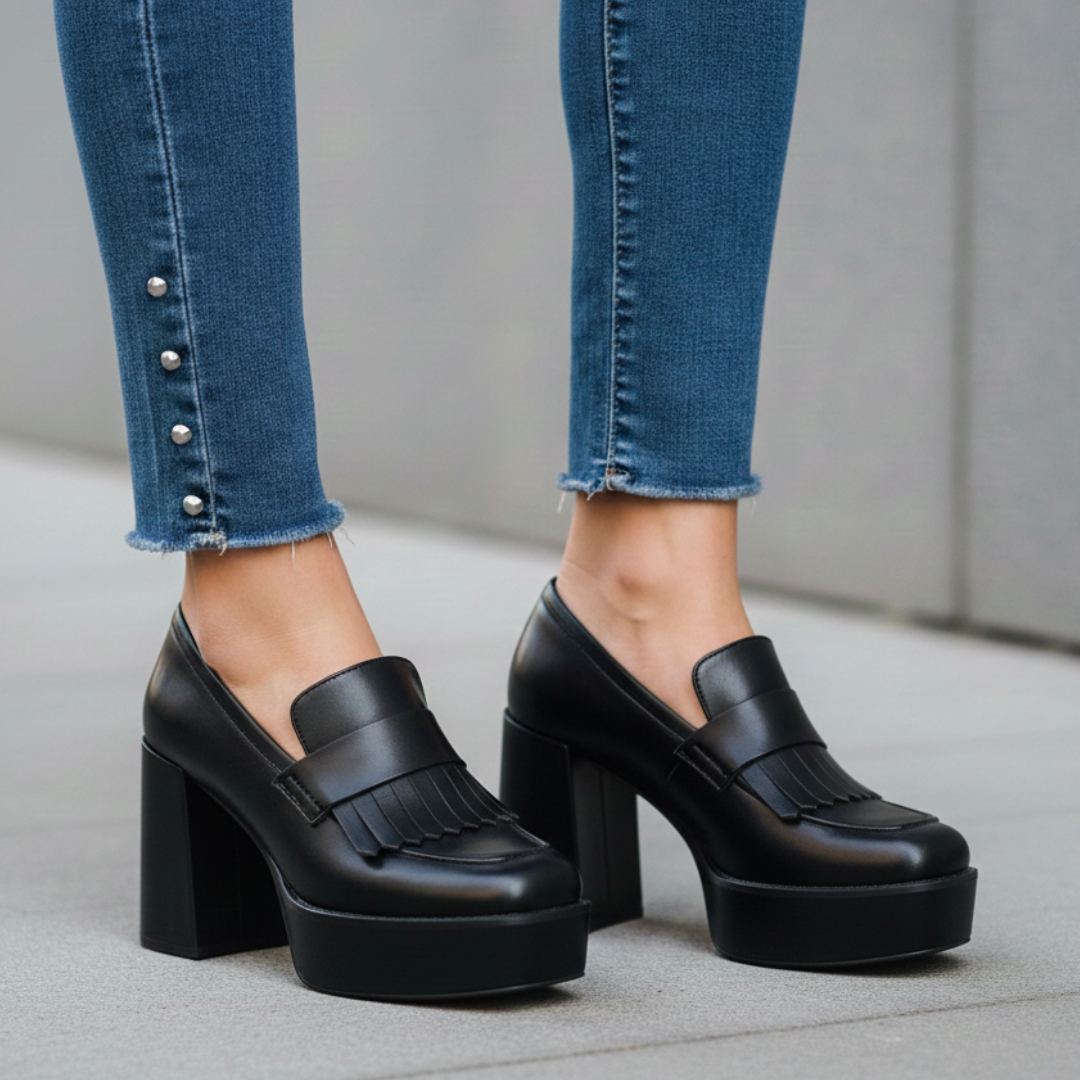 Women's Vegan Leather Chunky Loafers Corvine