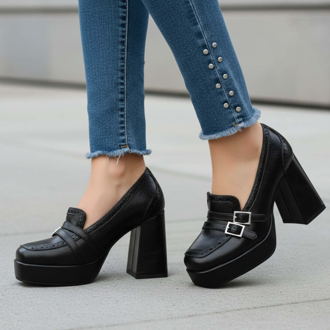 Women's Vegan Leather Platform Heels Corvine