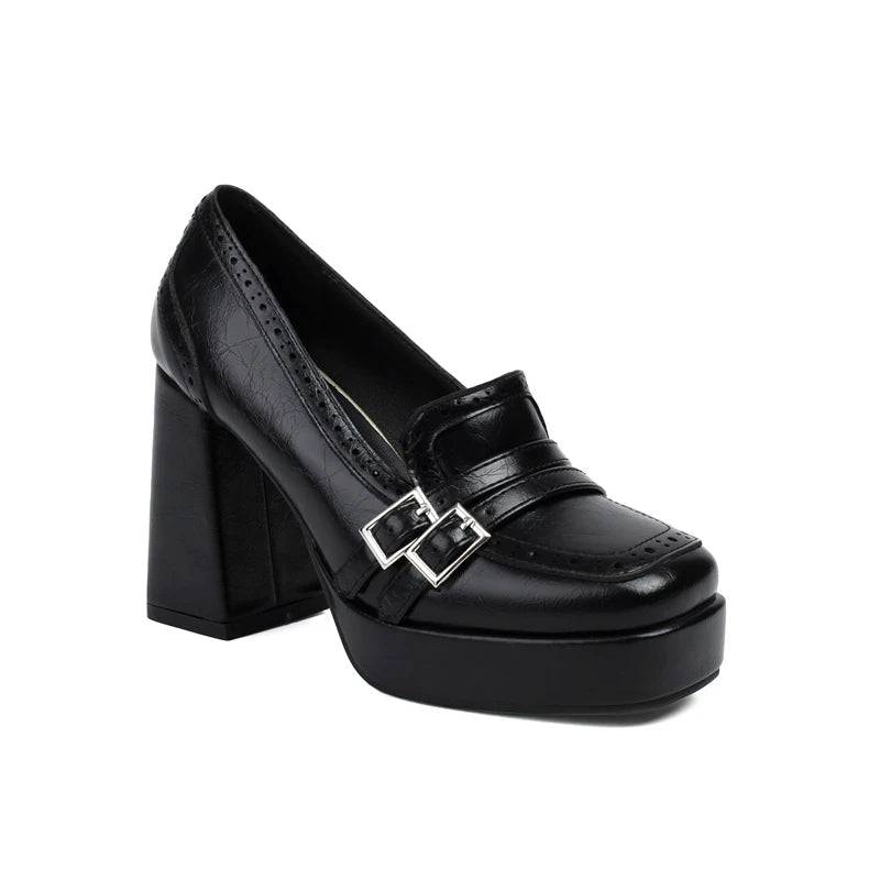 Women's Vegan Leather Platform Heels Corvine