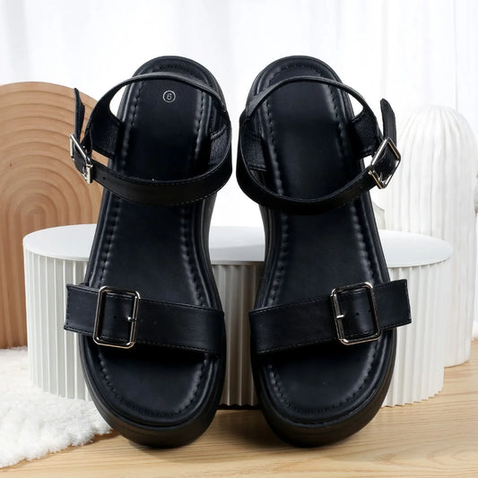 Women's Vegan Leather Wedge Heel Sandals Corvine