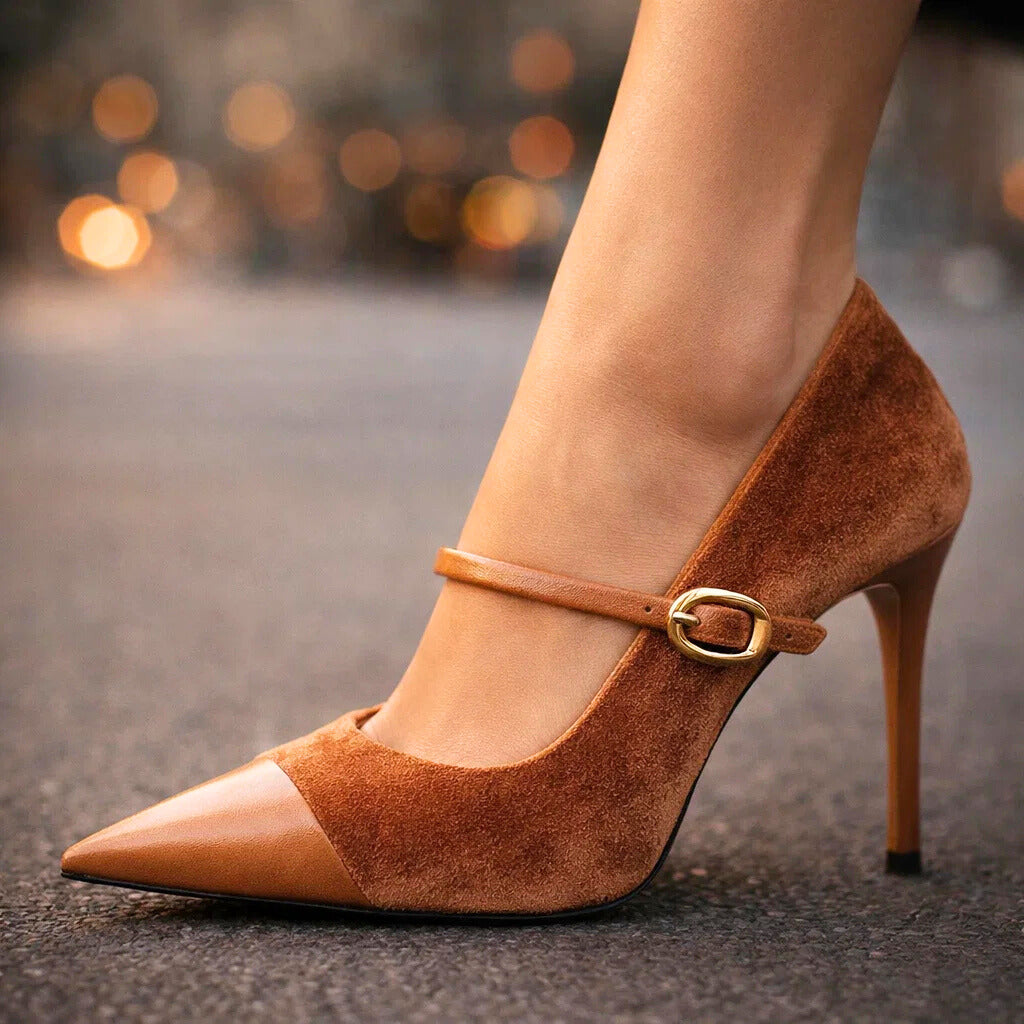 Women's Velvet Upper Heels Corvine