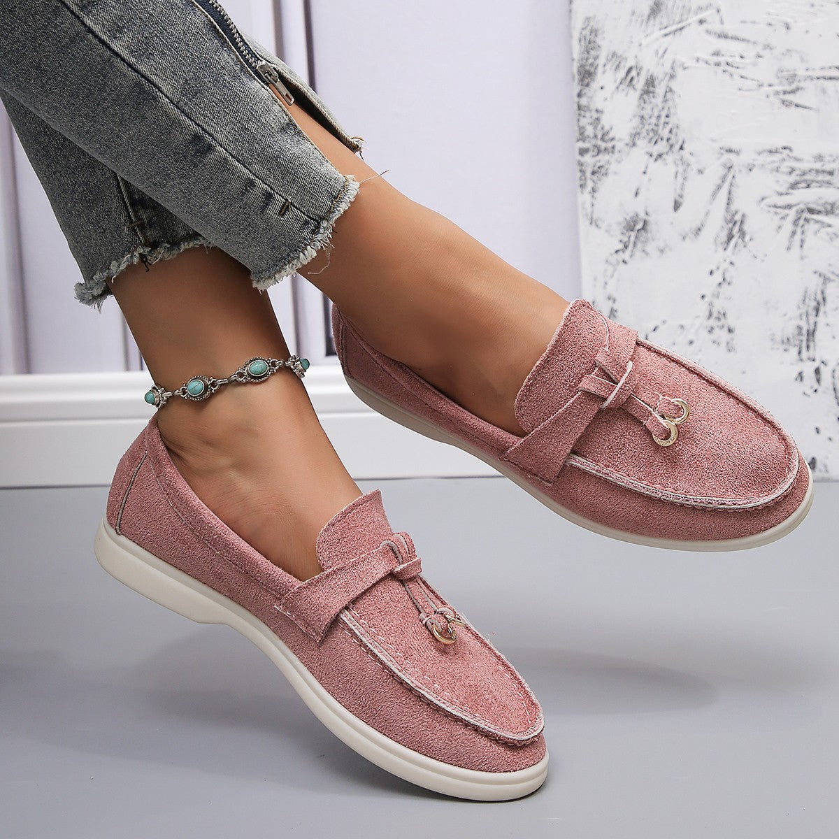 Women's Velvety Texture Loafers Corvine