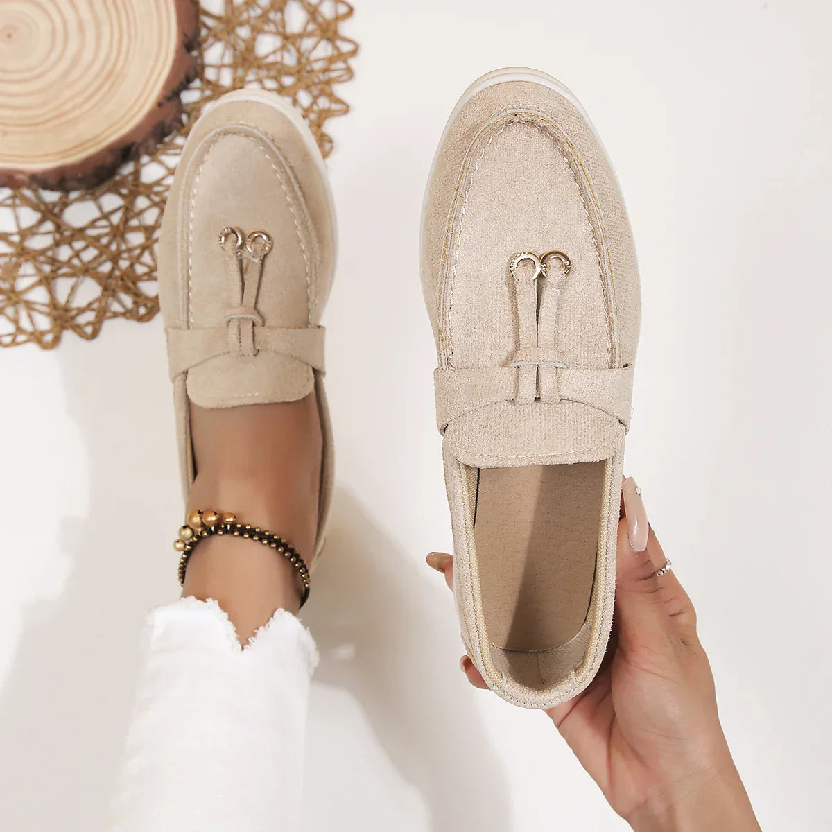 Women's Velvety Texture Loafers Corvine