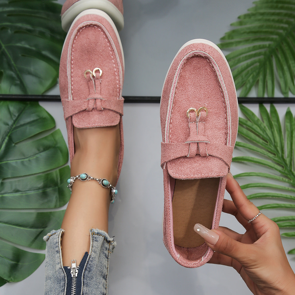 Women's Velvety Texture Loafers Corvine