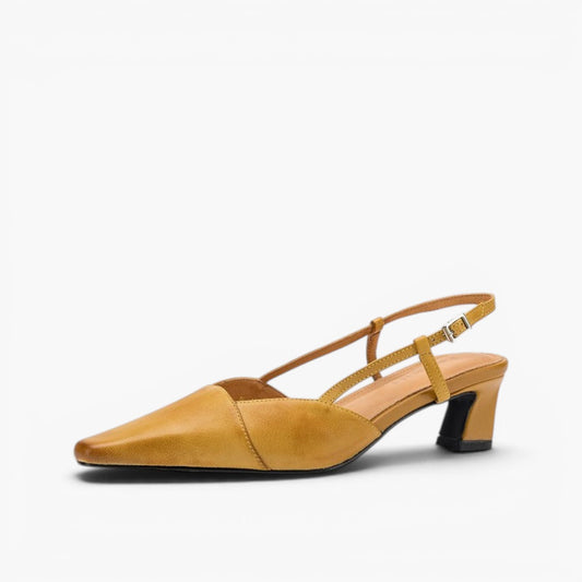 Women's Washed Lambskin Black Slingback Heels Corvine