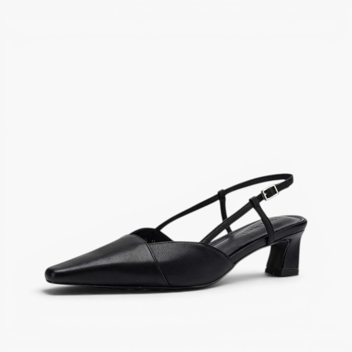 Women's Washed Lambskin Black Slingback Heels Corvine