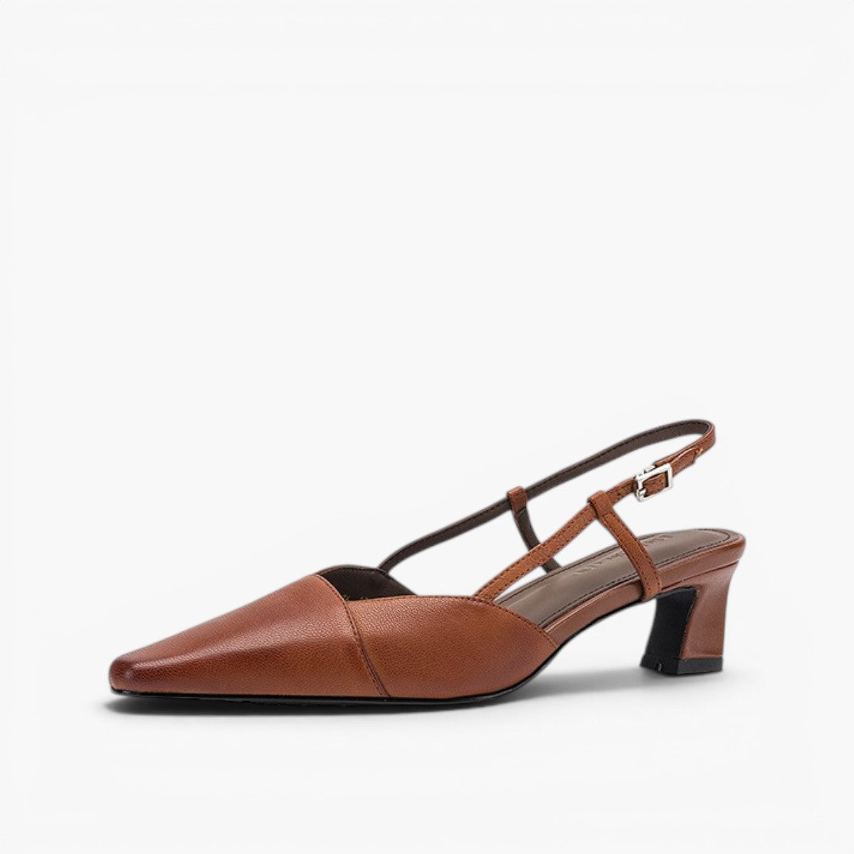 Women's Washed Lambskin Black Slingback Heels Corvine
