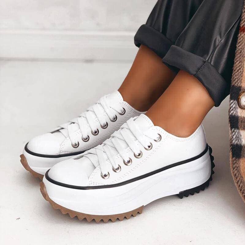 Women's White Lightweight Canvas Trainers Corvine