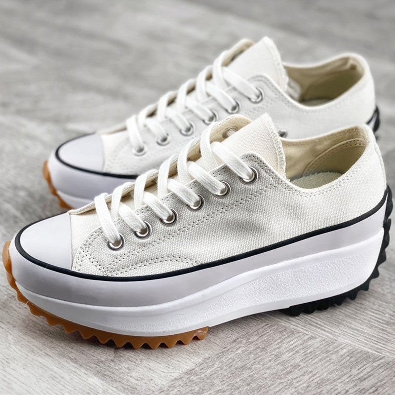 Women's White Lightweight Canvas Trainers Corvine