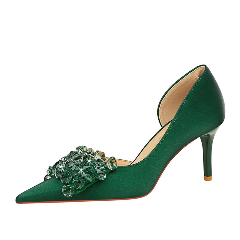 Women's White Pointed Heels Corvine