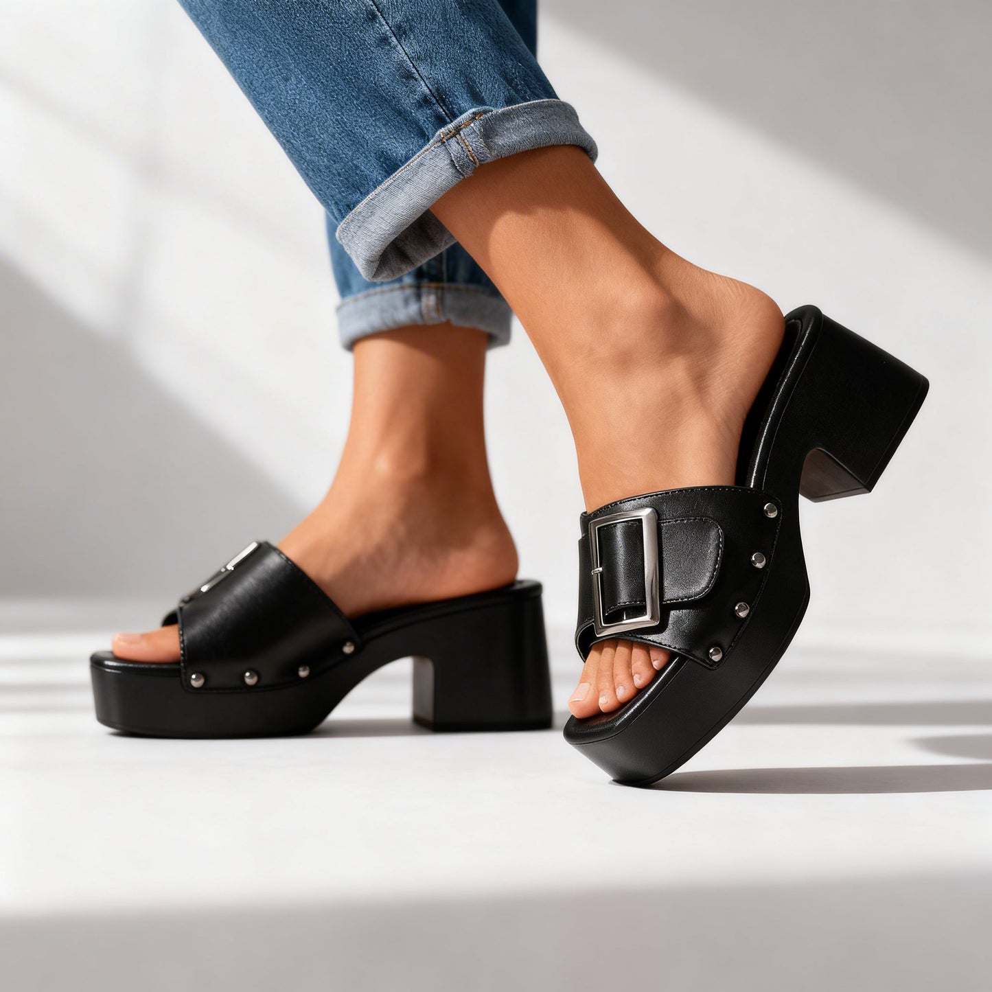 Women's Wide Strap Platform Sandals Corvine
