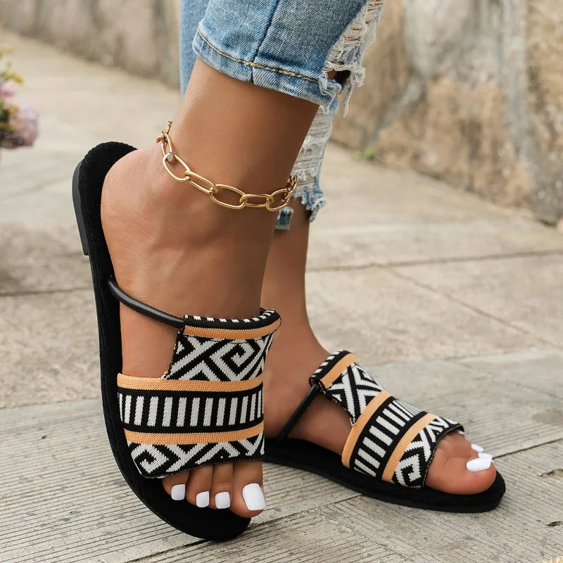 Women's Woven Fabric Slide Sandals Corvine