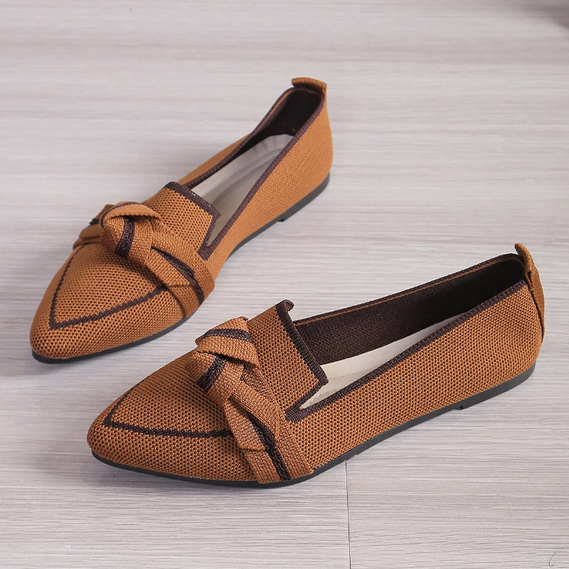 Women's Woven Knit Pointed Toe Flats Corvine
