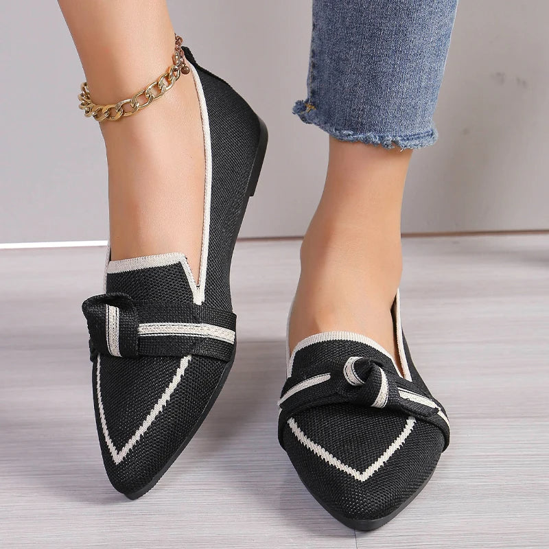 Women's Woven Knit Pointed Toe Flats Corvine