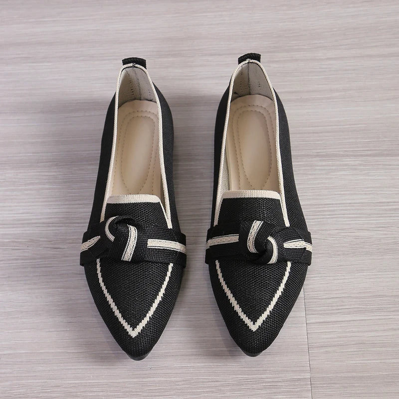 Women's Woven Knit Pointed Toe Flats Corvine