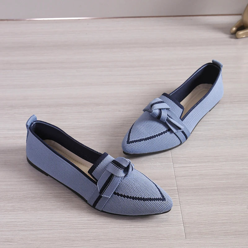 Women's Woven Knit Pointed Toe Flats Corvine